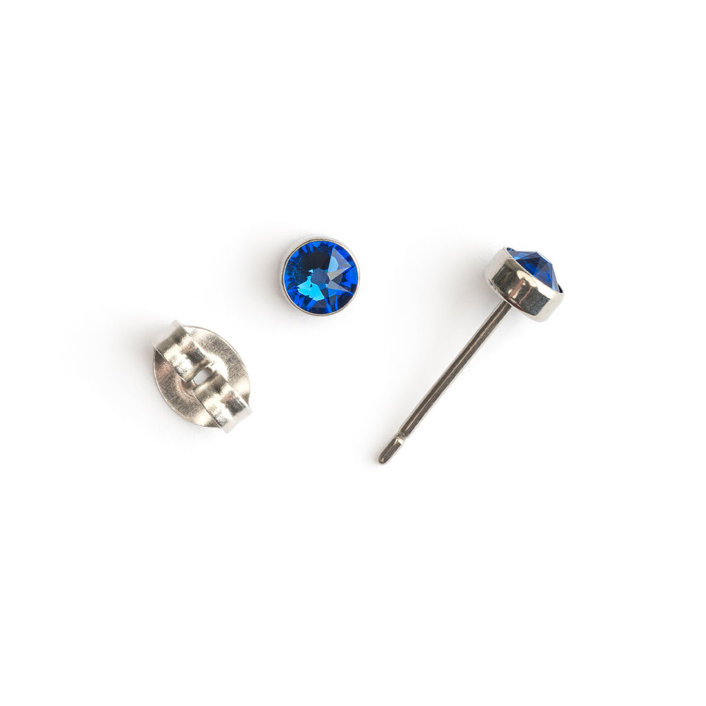 Blue titanium stud earrings - Simply Whispers