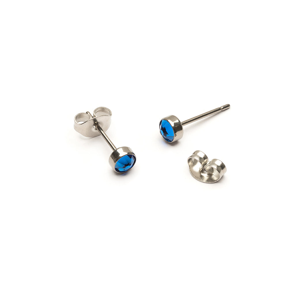 Blue titanium stud earrings - Simply Whispers