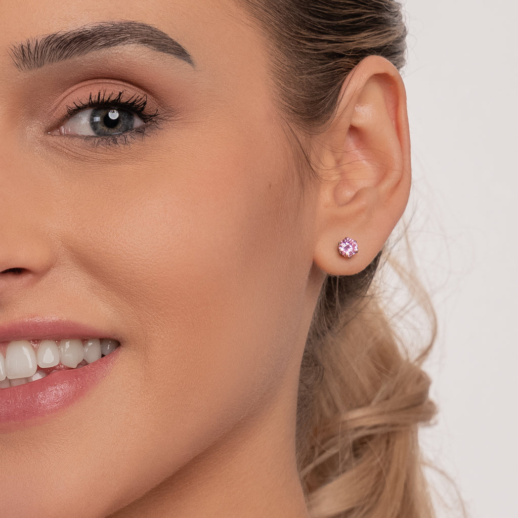 Pale pink titanium stud earrings - Simply Whispers