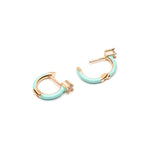Enameled Light Blue Crystal Huggie Earrings - Simply Whispers