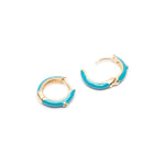 Enameled Blue Crystal Huggie Earrings - Simply Whispers