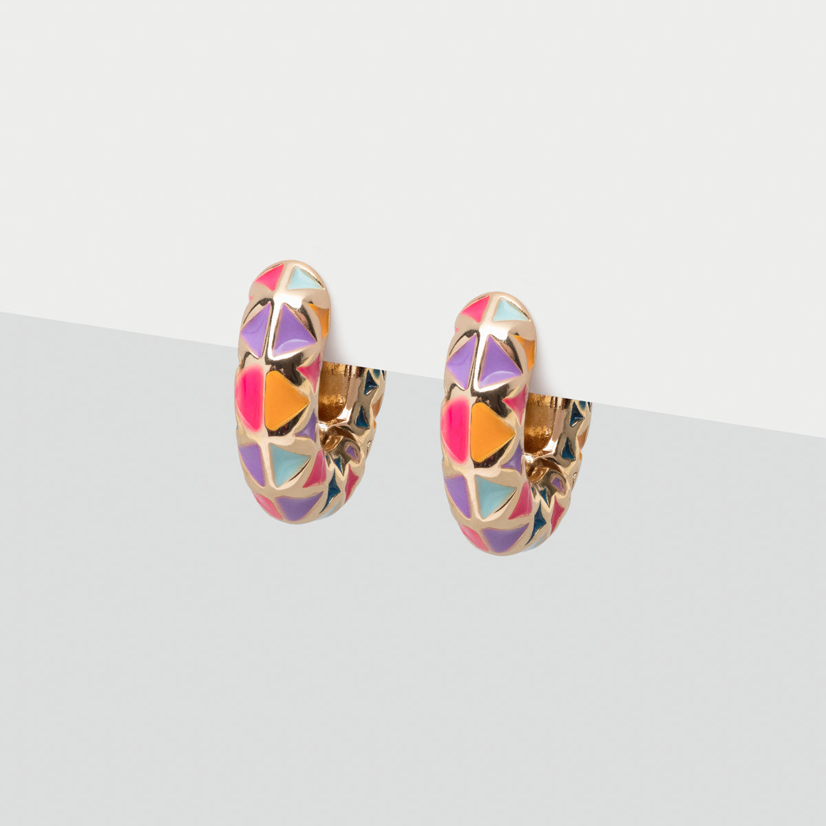 Enameled Rainbow Huggie Earrings - Simply Whispers