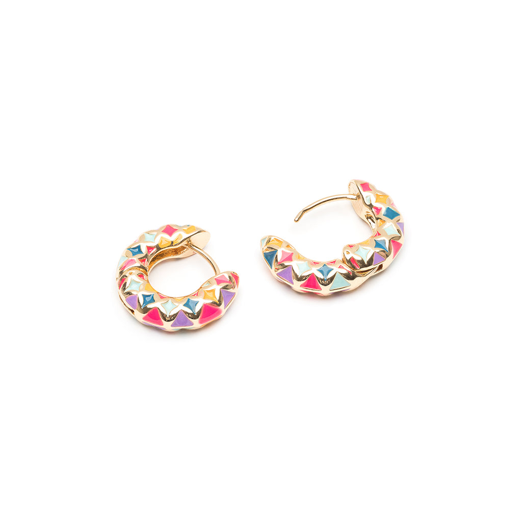 Enameled Rainbow Huggie Earrings - Simply Whispers