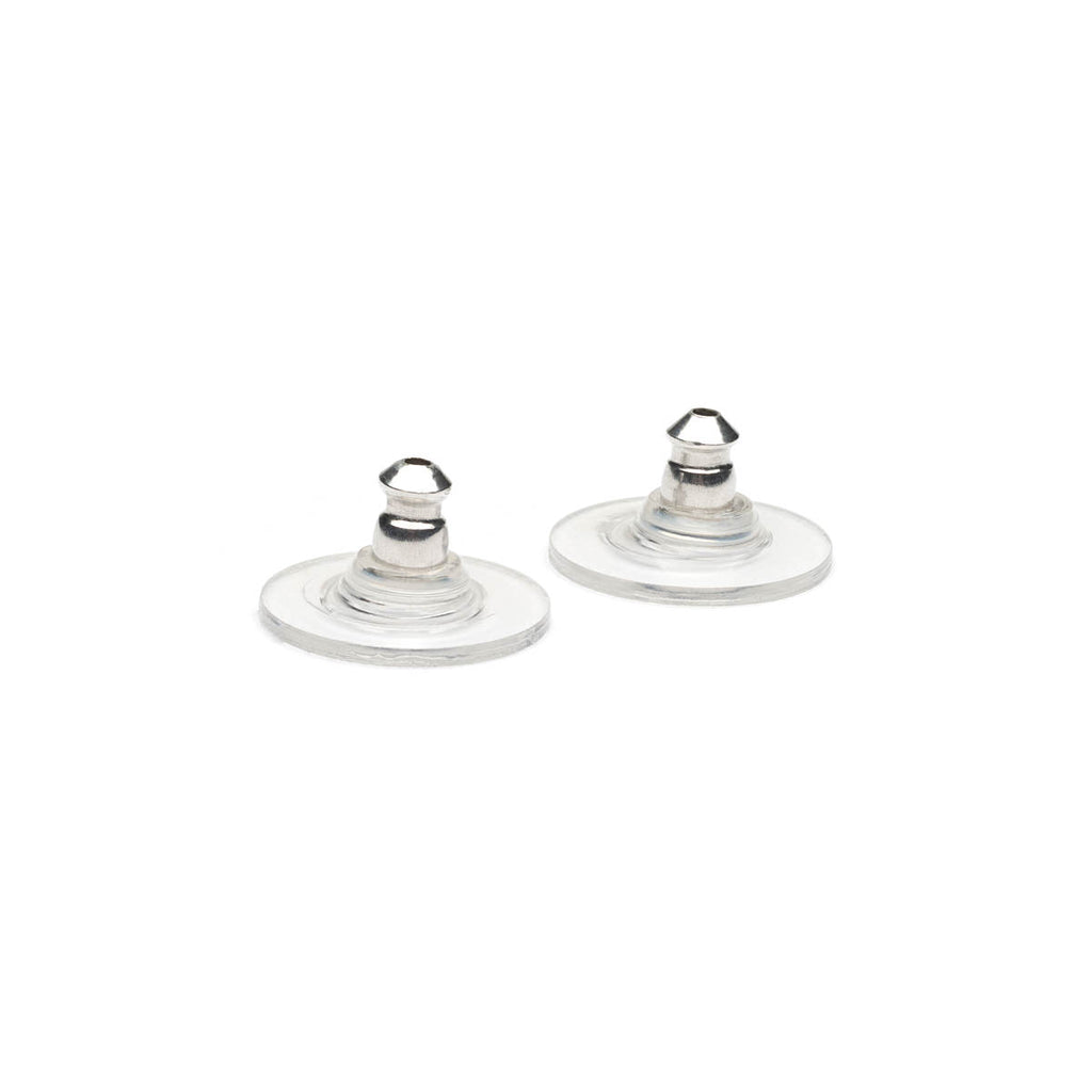 Silver Plated Plastic Disk Bullet Backs Accessory - 1 Pair - Simply Whispers