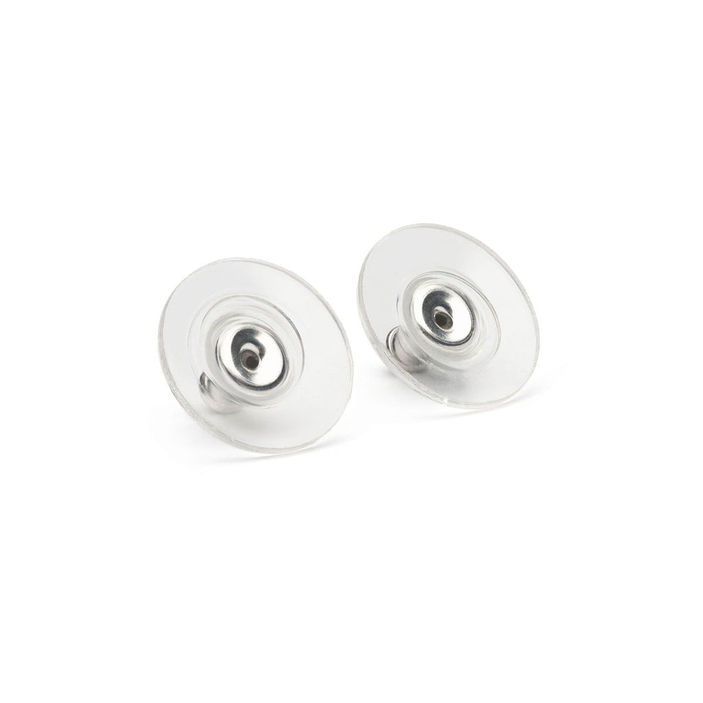 Silver Plated Plastic Disk Bullet Backs Accessory - 1 Pair - Simply Whispers