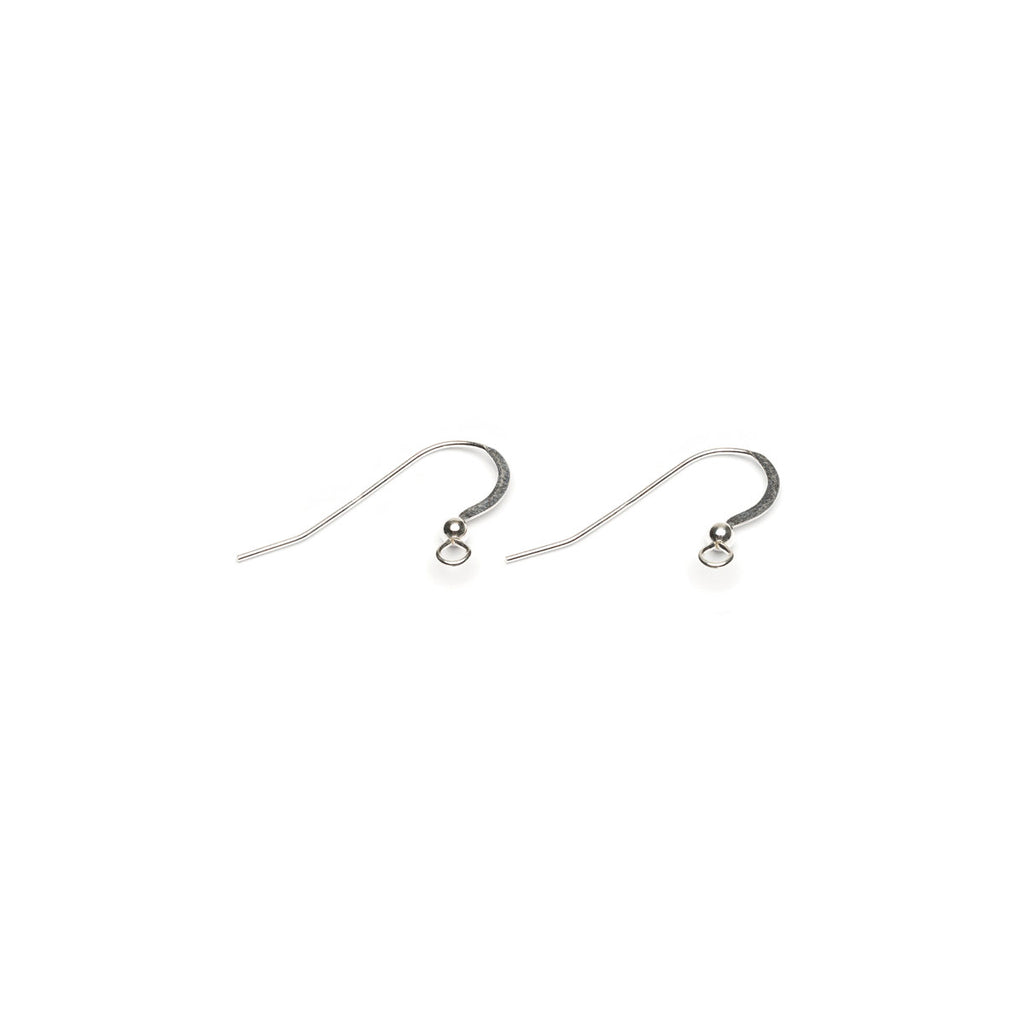 Sterling Silver Flat French Hook With Ball Accessory - 1 Pair - Simply Whispers