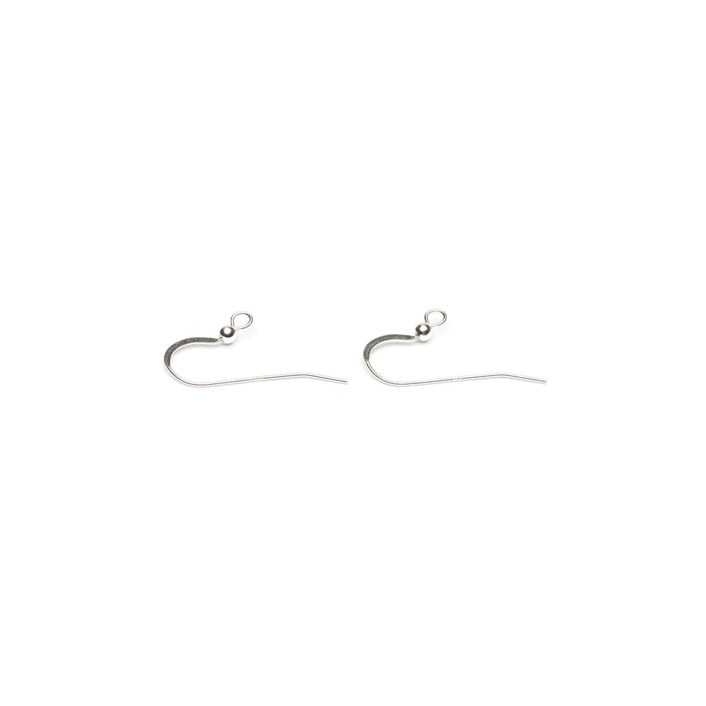 Sterling Silver Flat French Hook With Ball Accessory - 1 Pair - Simply Whispers