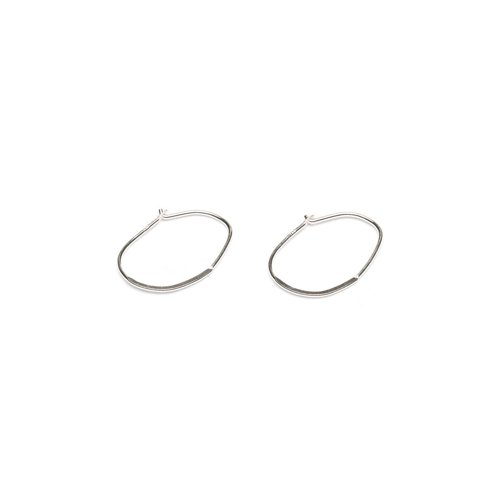 Sterling Silver Hoop Flat Oval Accessory - 1 Pair - Simply Whispers