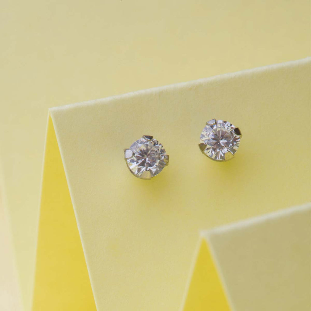 April Birthstone Stainless Steel Stud Earrings - Simply Whispers