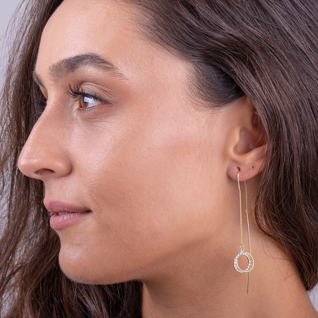 Threader crystal ring single earring - Simply Whispers