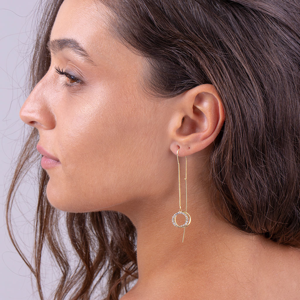 Threader crystal ring single earring - Simply Whispers