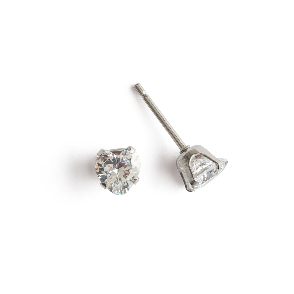 Heart Crystal Small Stud Earrings - Simply Whispers