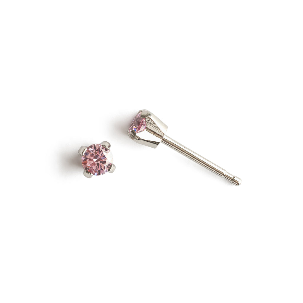 Mini Pink Crystal Stud Earrings - Simply Whispers
