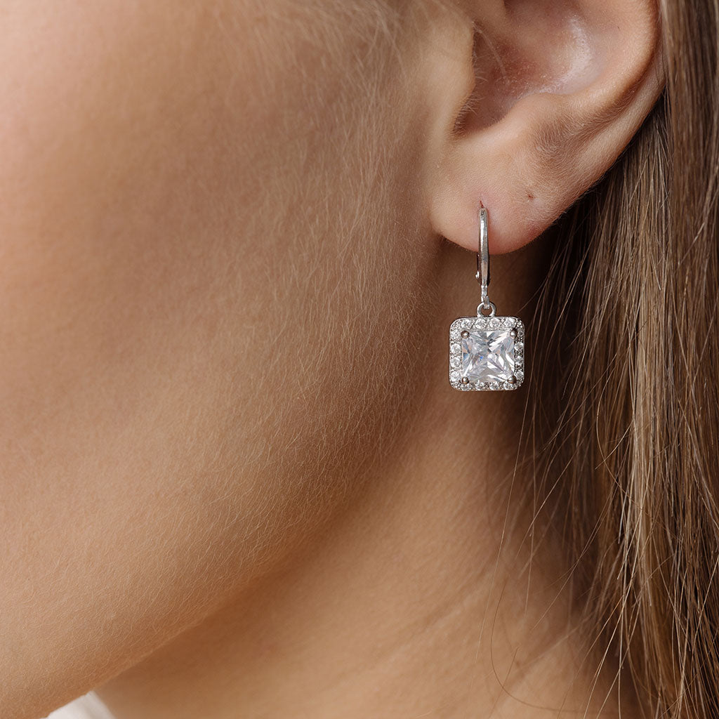 Square Zirconia Earrings - Simply Whispers