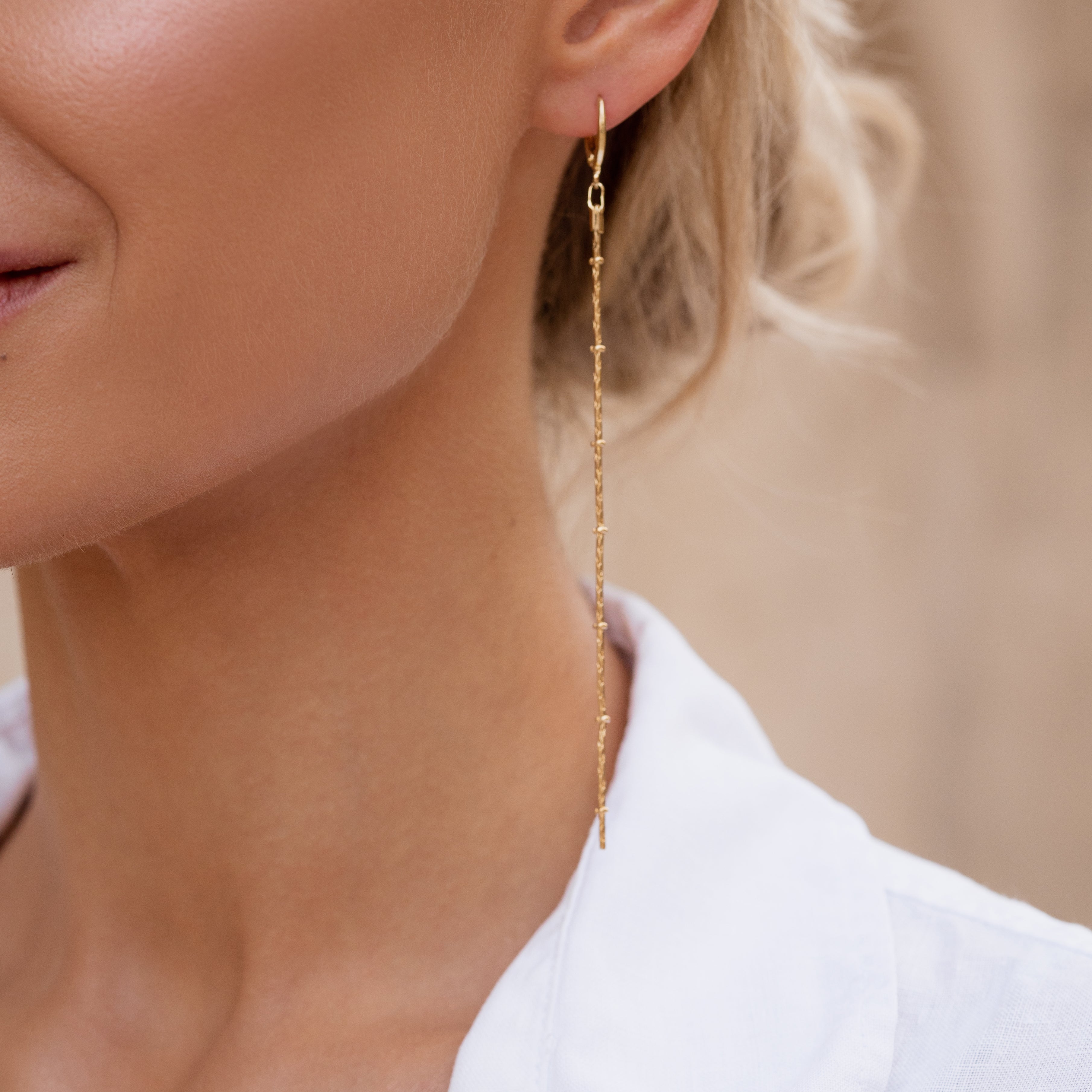 Gold satellite chain dangle earrings - Simply Whispers