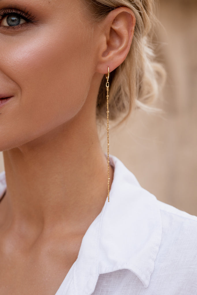 Gold satellite chain dangle earrings - Simply Whispers