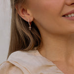 Rose Gold Pave Cross Hoops - Simply Whispers