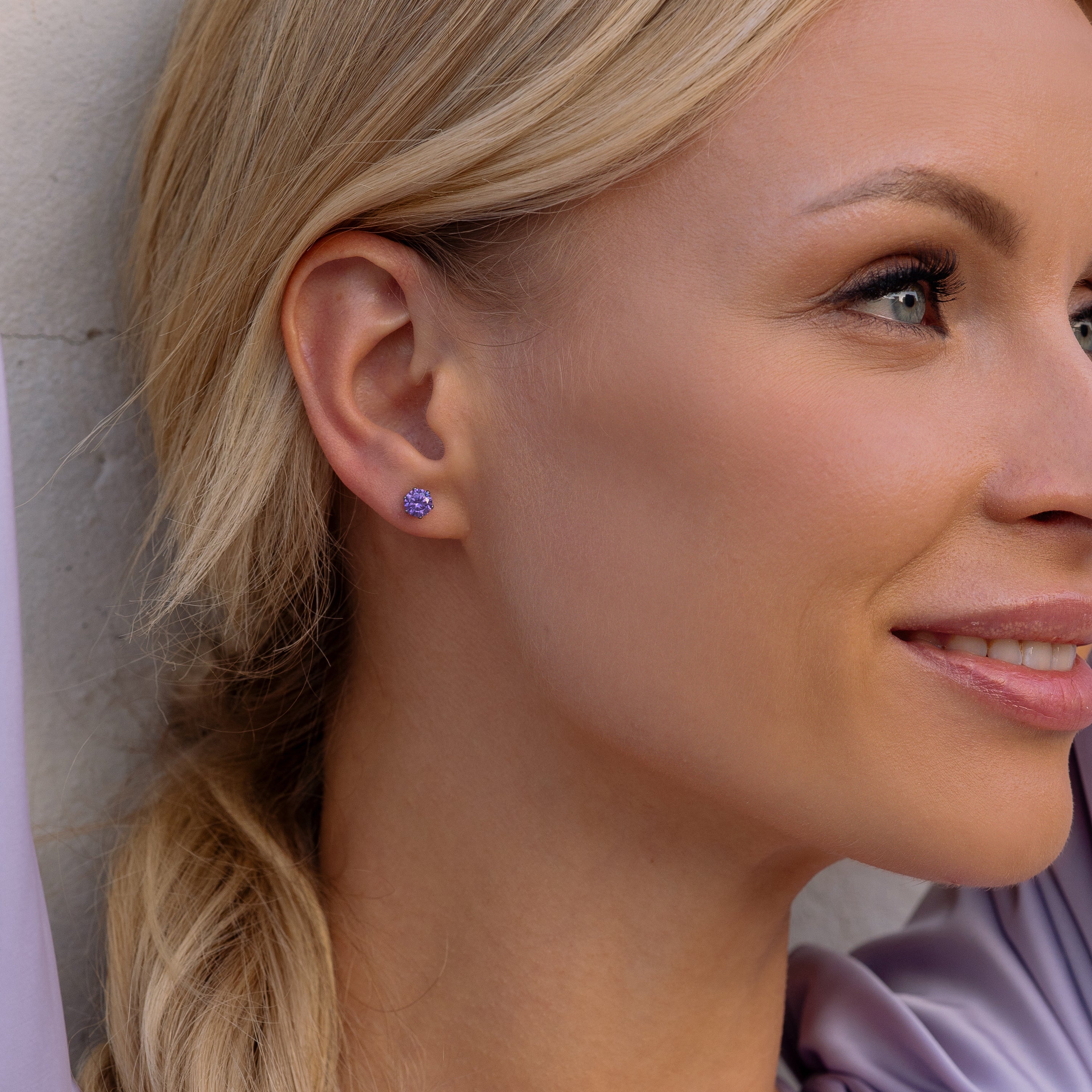 Purple titanium stud earrings - Simply Whispers