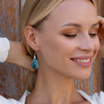 Stainless steel aqua teardrop french hook earrings - Simply Whispers