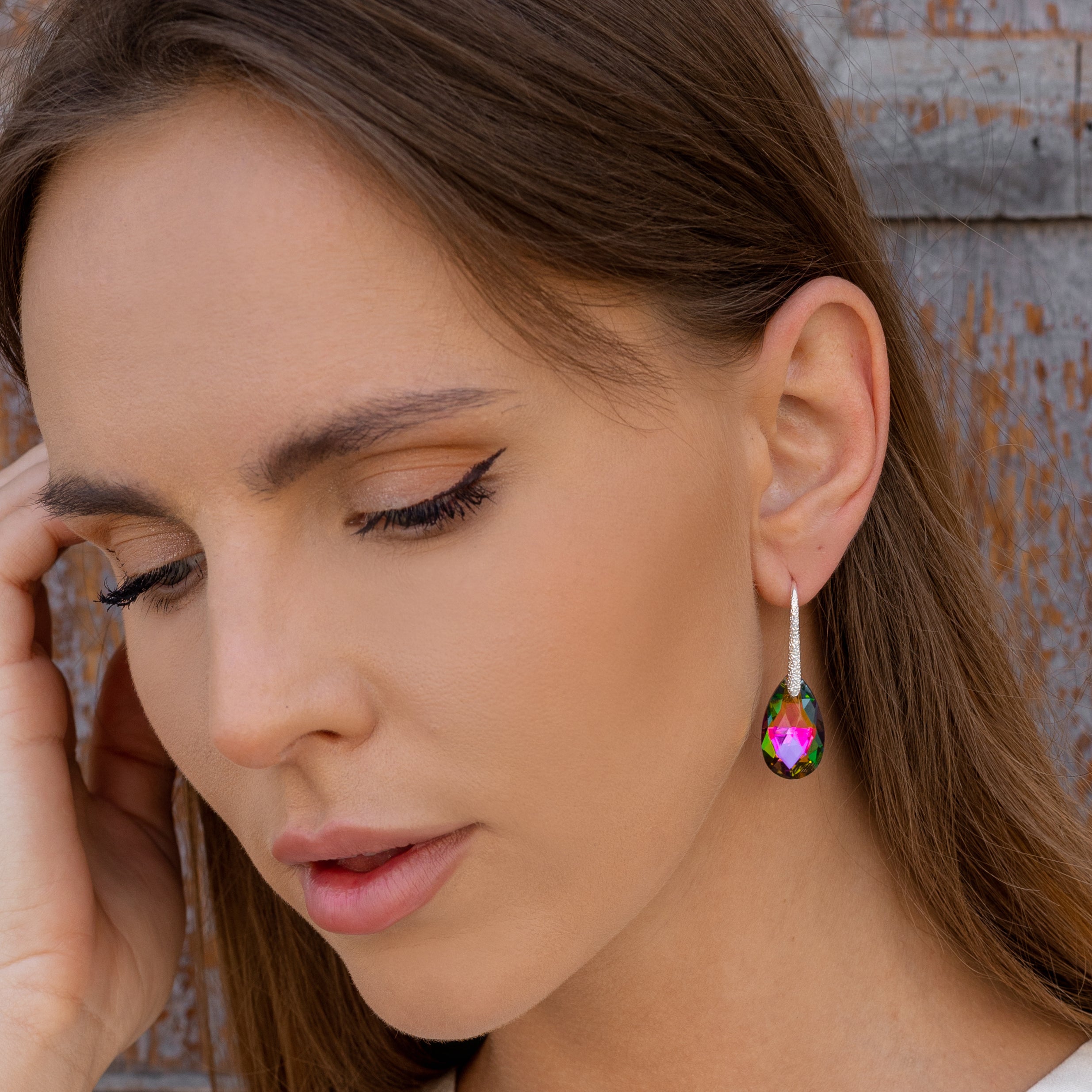Rainbow silver plated french hook earrings - Simply Whispers