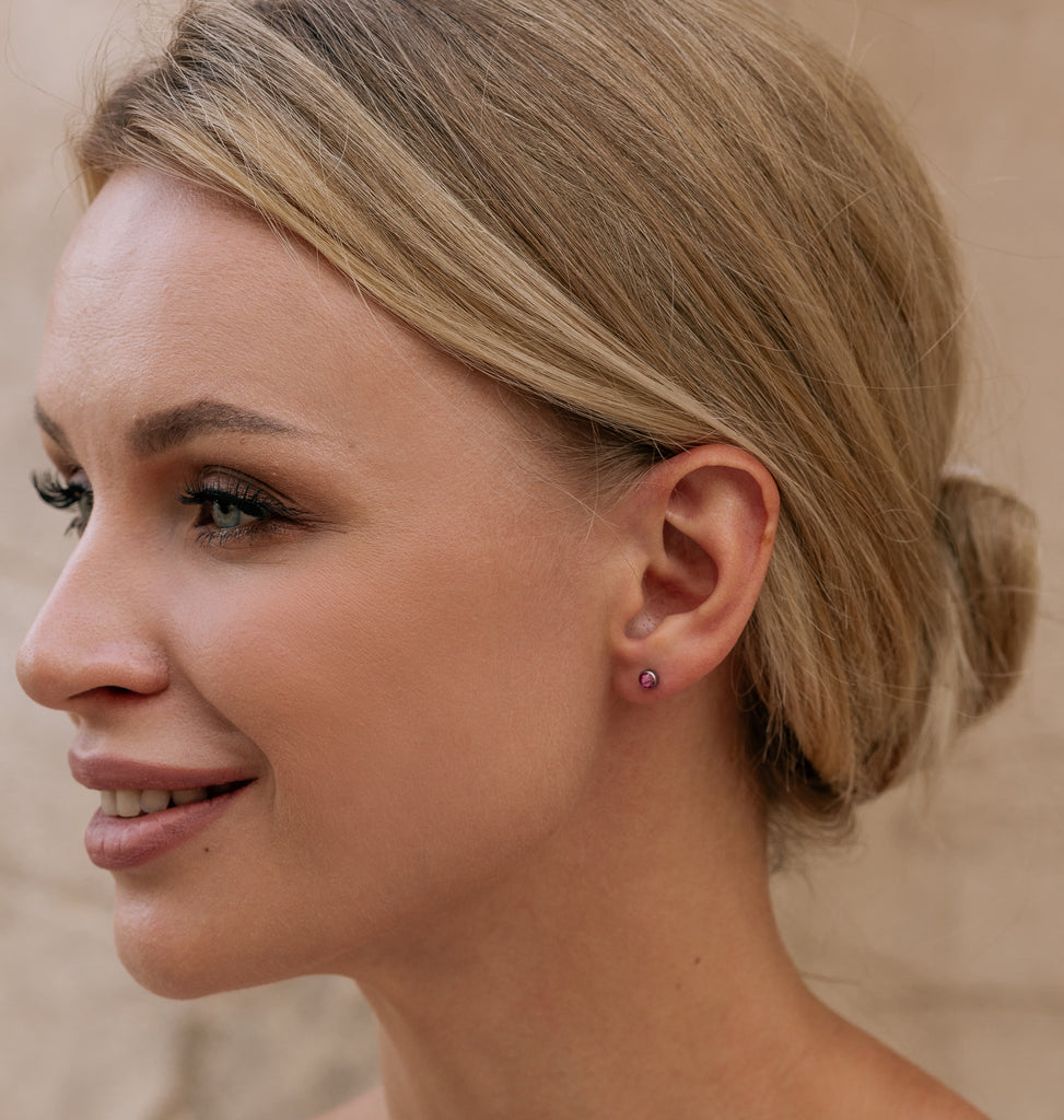 Pink titanium stud earrings - Simply Whispers