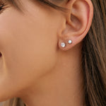 White opal titanium stud earrings - Simply Whispers