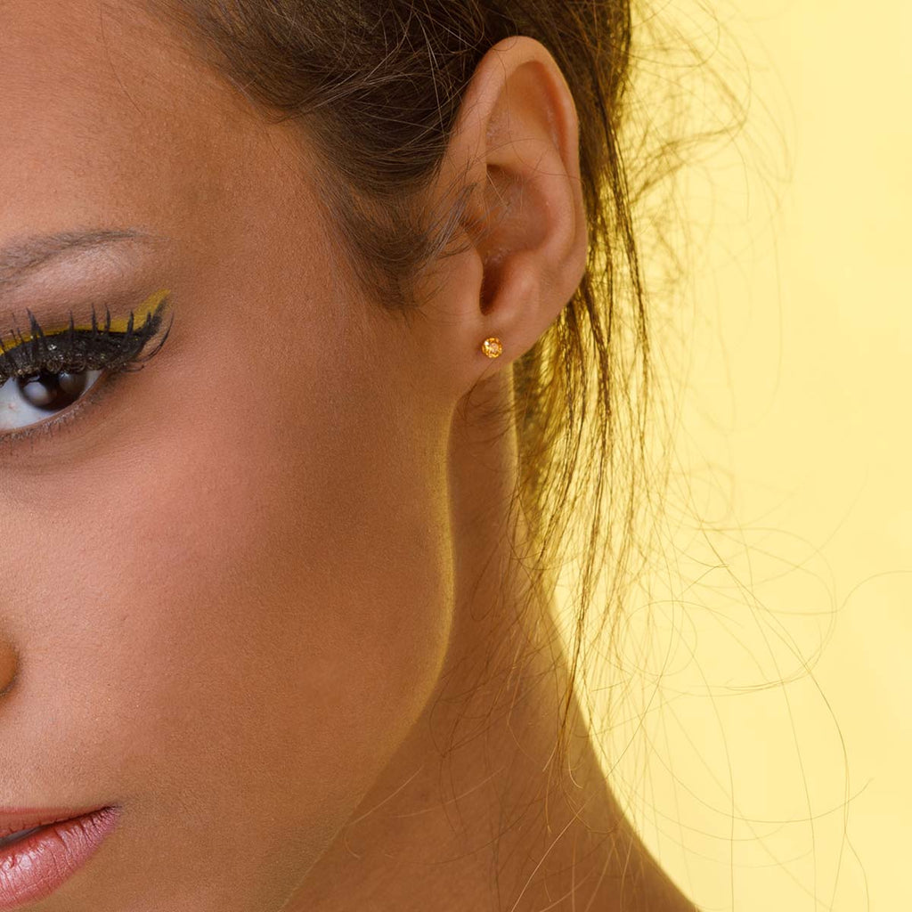 November Birthstone 14k Gold Plated Stud Earrings - Simply Whispers